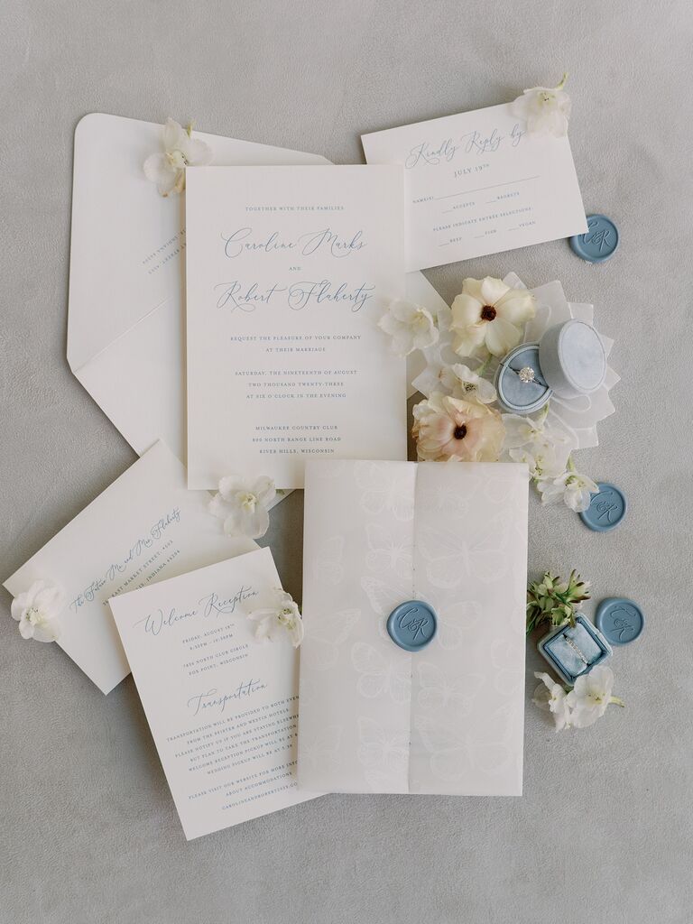 Invitation suite with wax seals