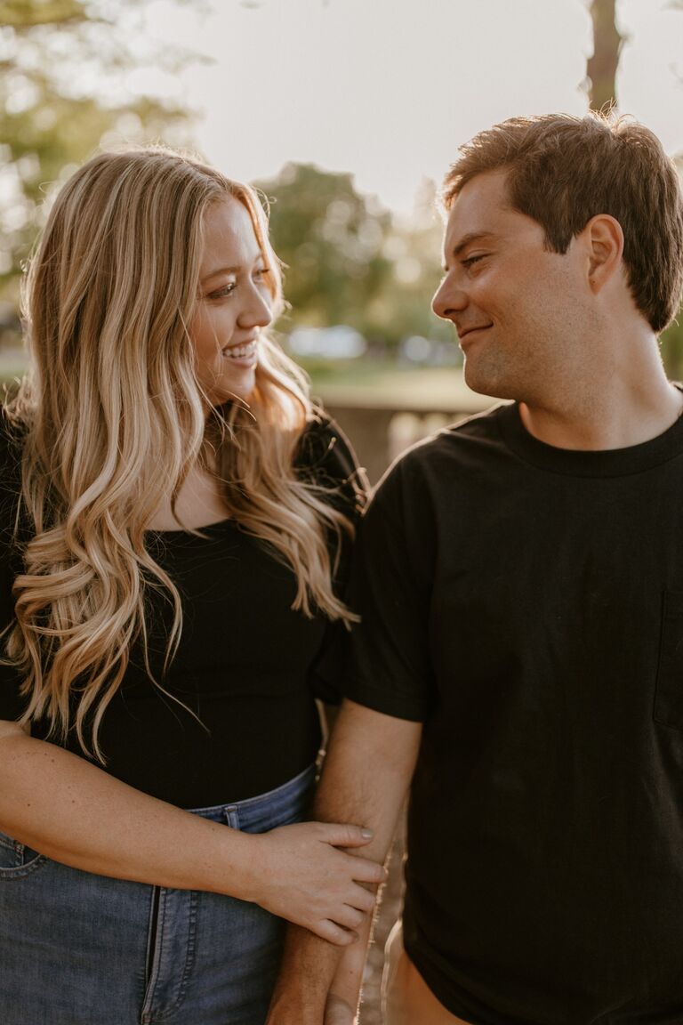 Engagement pictures in Tower Grove Park.