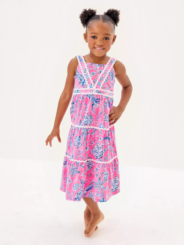 Pink midi mommy and me dress for wedding from Lilly Pulitzer