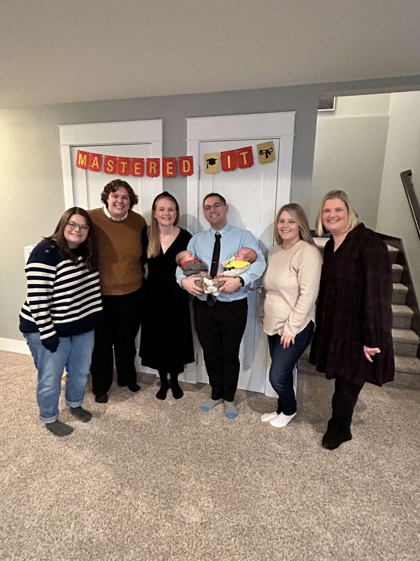 Simone throws Ryan a graduation party for achieving his masters from Iowa State.