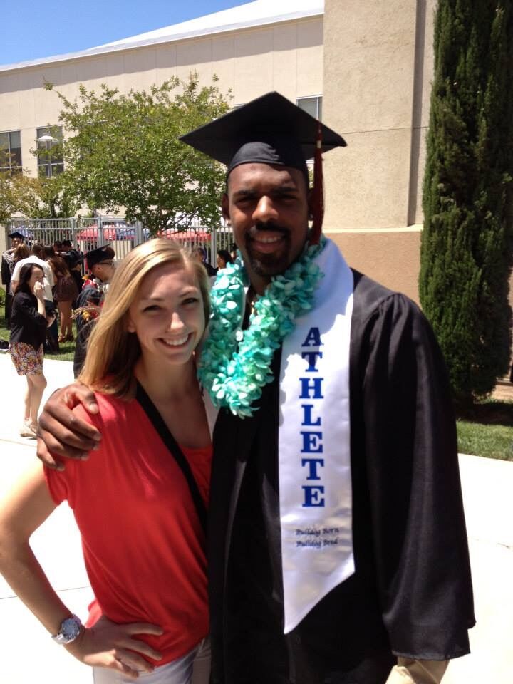 Our first picture together on Tristan's graduation from Fresno State!