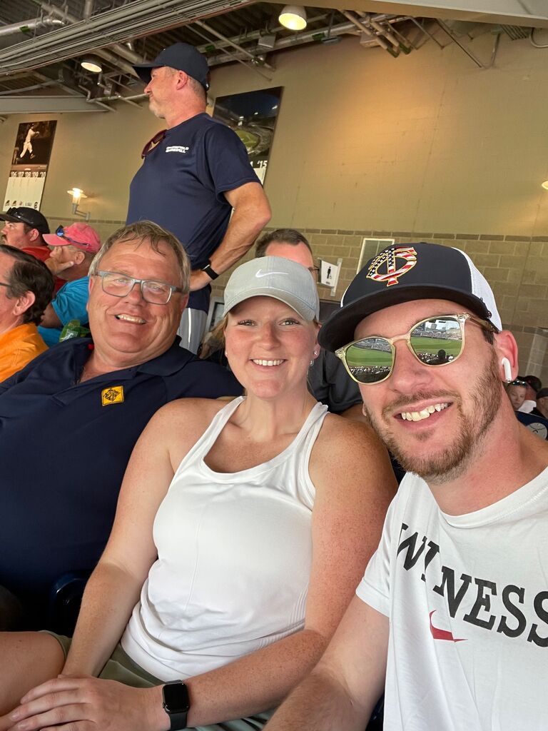 father's day at the ballpark, and he asked Robbie for permission.