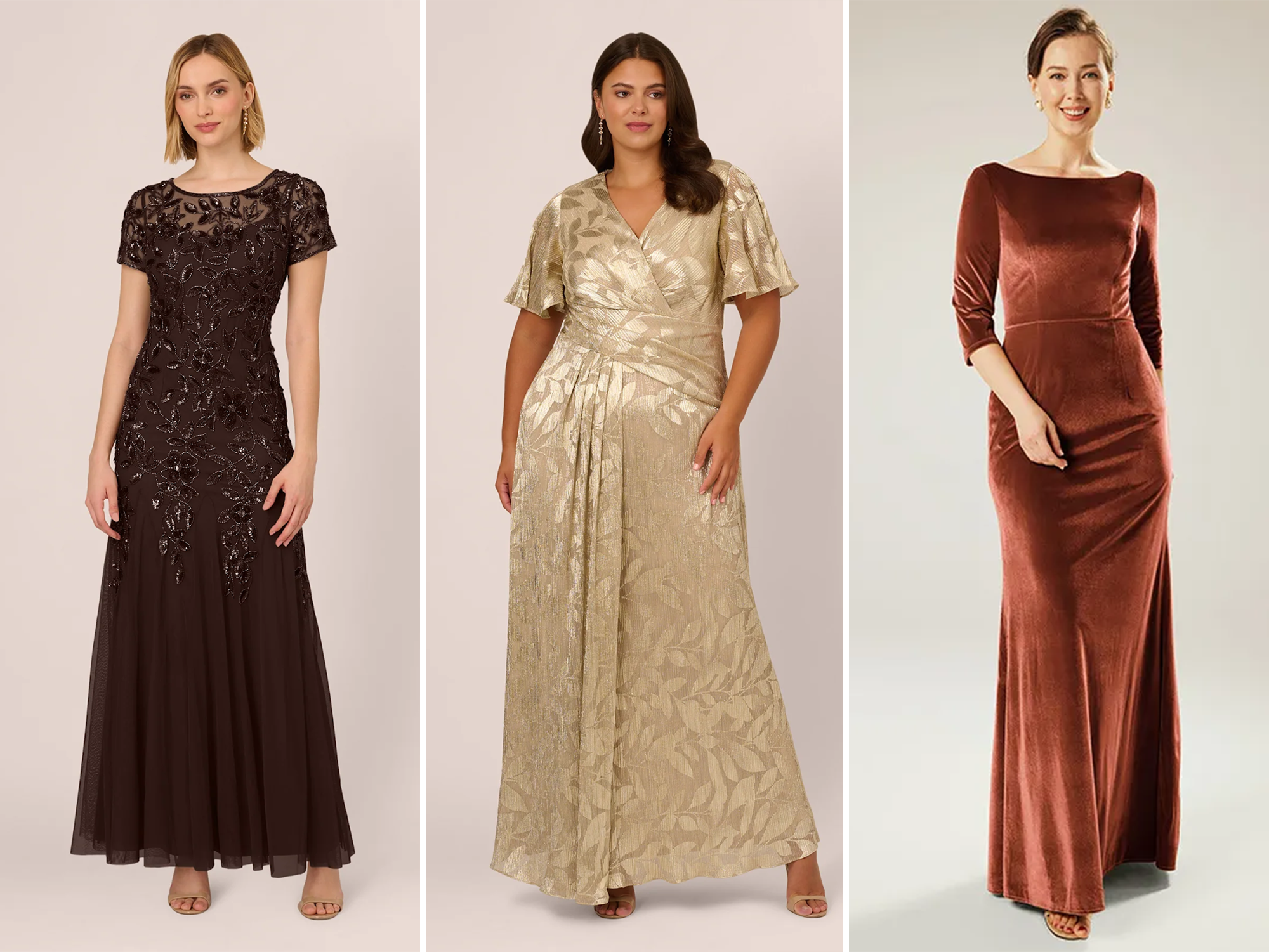 Three fall mother-of-the-groom dresses