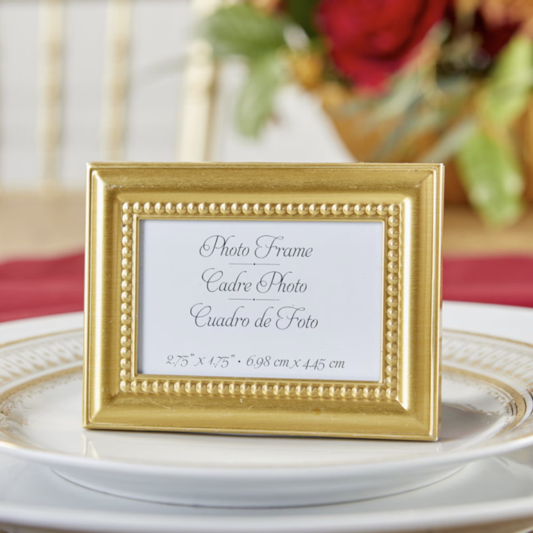 Beaded Gold Frame Place Card Holders
