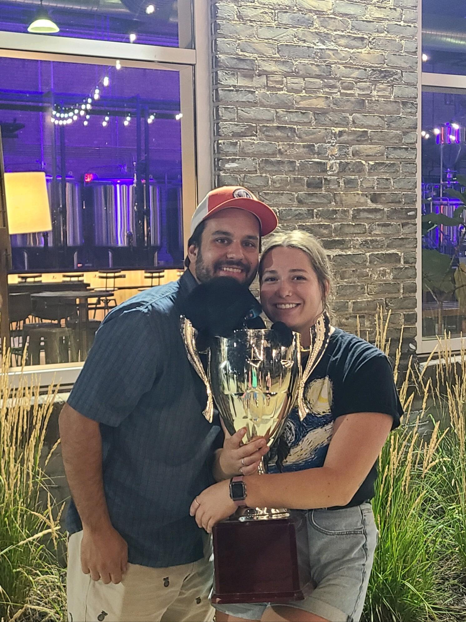 We are even 2022 and 2023 Forgotten Star Bocce league champions! Don't ask us about curling...it is not our forte.
Astra was so small at one point, that she fit in the trophy!
