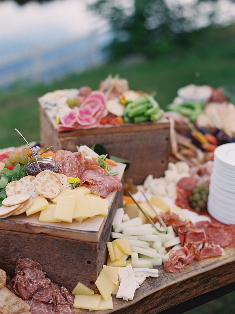 Meat and cheese charcuterie spread