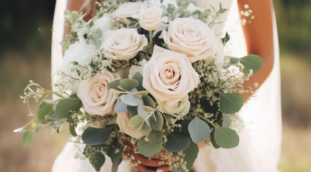 Wedding Bouquet 18 Stem - Misty Lilac Cream - Wholesale - Blooms