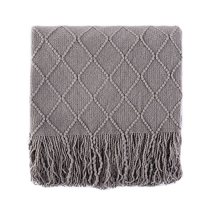 Diamond-patterned throw blanket gift idea for 60th anniversary. 