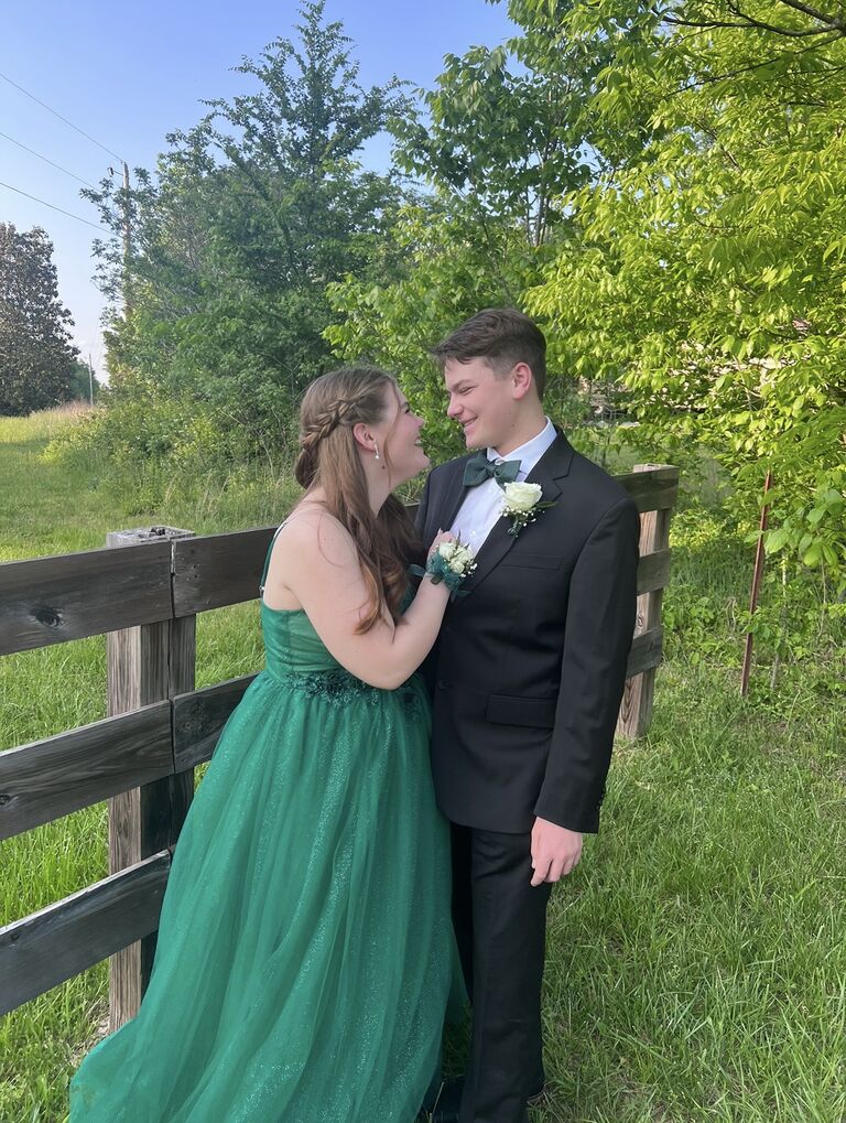 Senior prom together after dating for 2 weeks