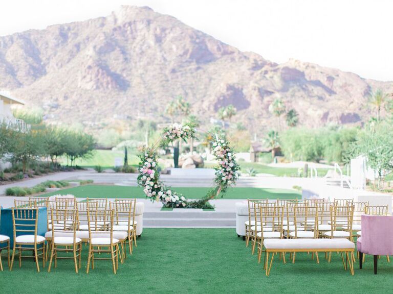 outdoor desert mountain wedding ceremony