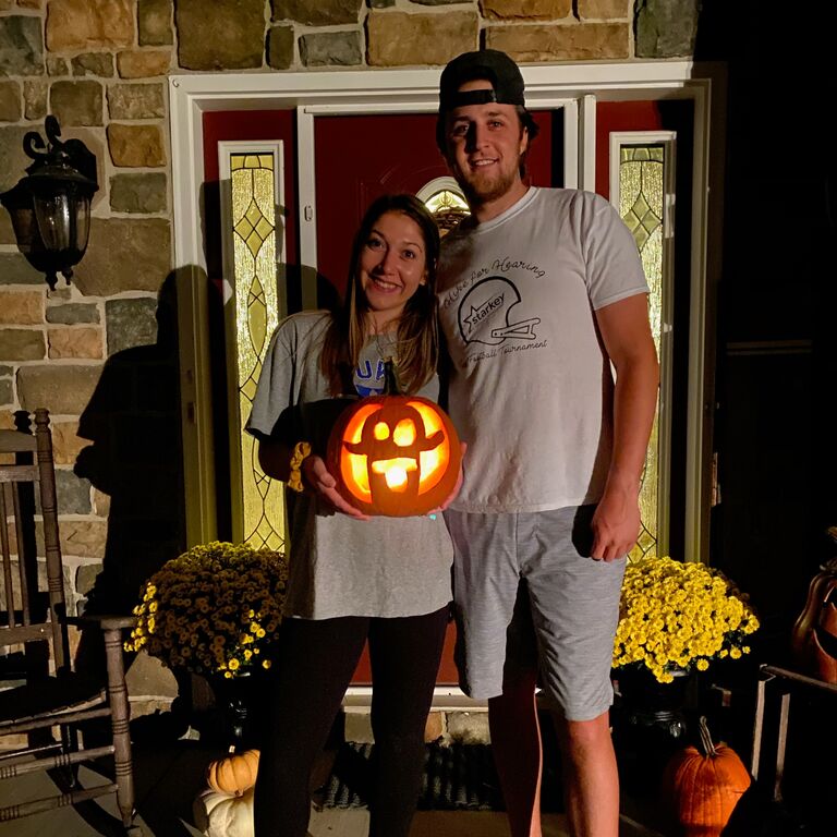 First (and most likely last) time Derek carved pumpkins with Becky!