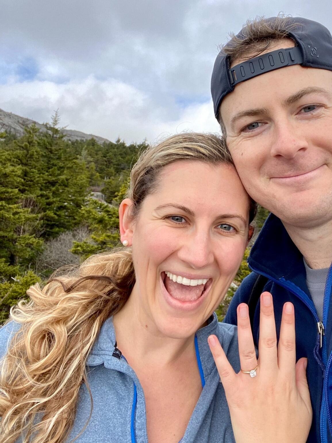We're engaged! Hiking Mt. Monadnock. 