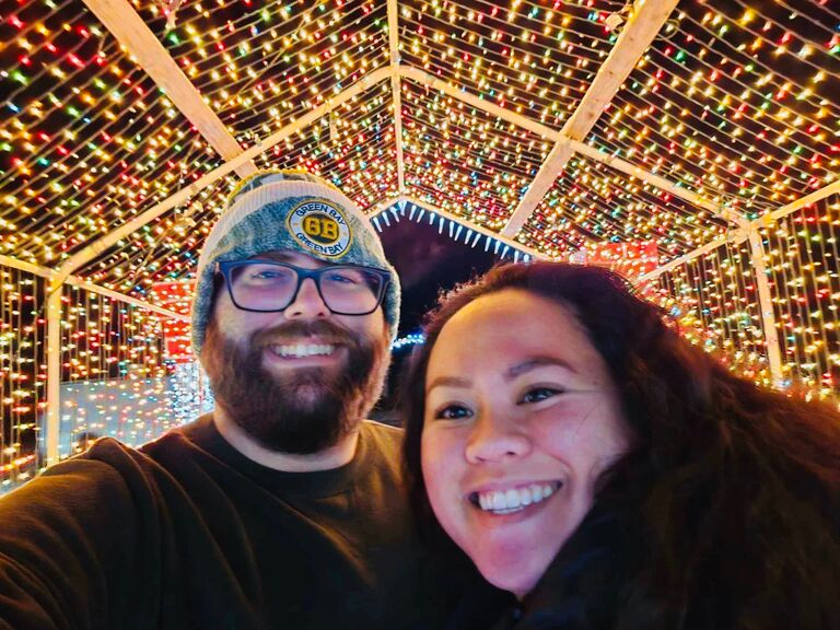 Christmas Eve with his family! We got to go around town to see the Christmas lights!