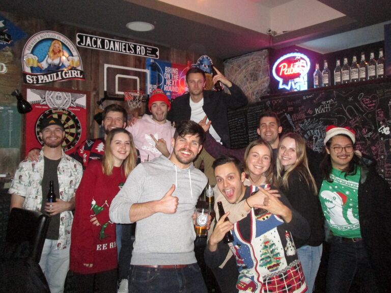 We hosted our first annual Christmas Party. The after party (pictured) was down the road at our favorite local bar, Shine Square Pub