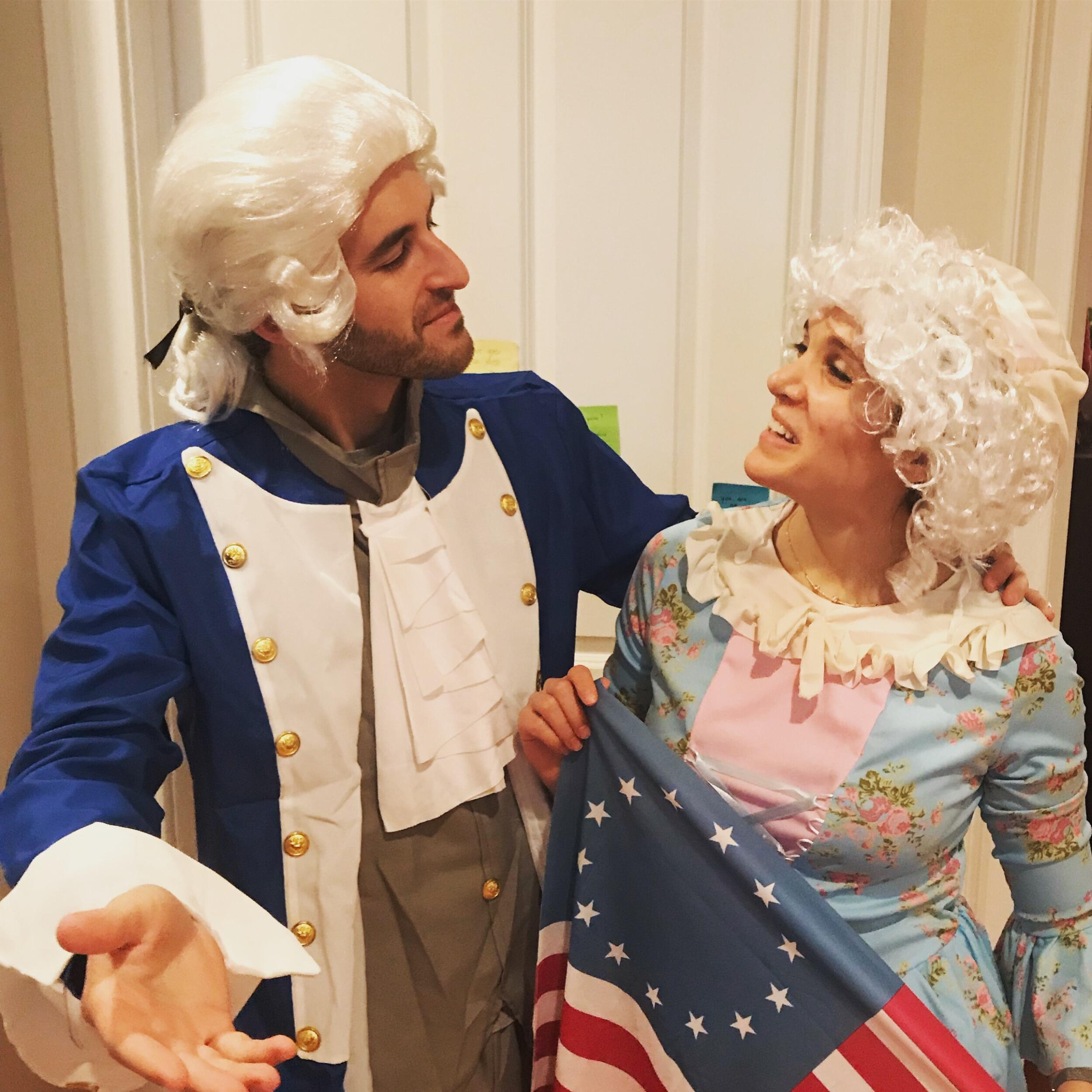 Our first Halloween and Couple's Costume together (George and Martha Washington)