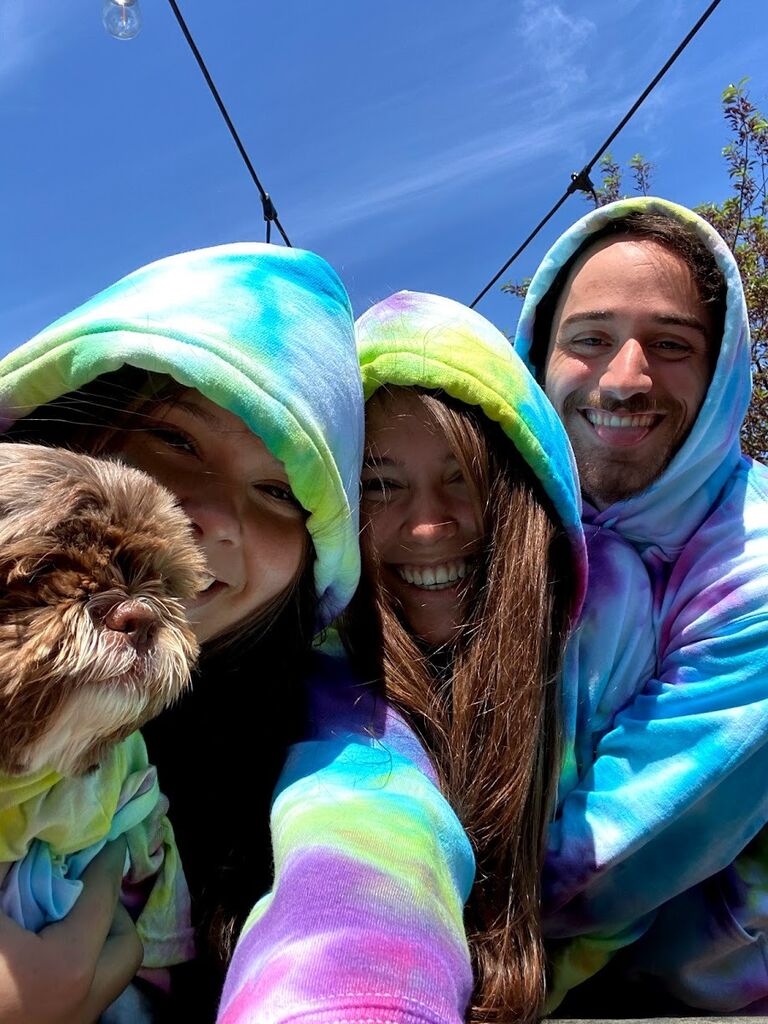 One of the couples favorite photos <3 They tie dyed!
