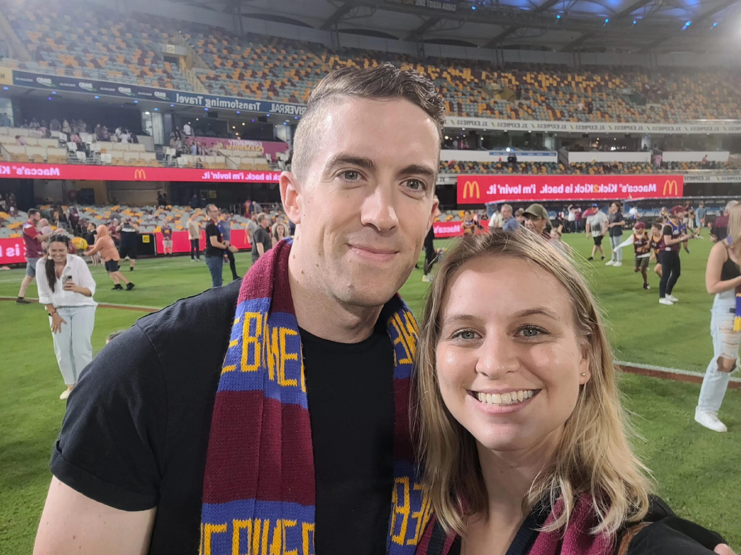 One of our first dates, and Stacey's first AFL game!