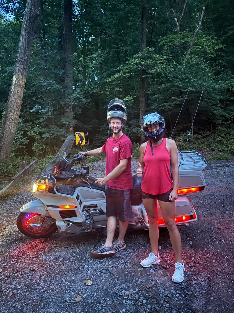 Motorcycle Rides hanging on tight