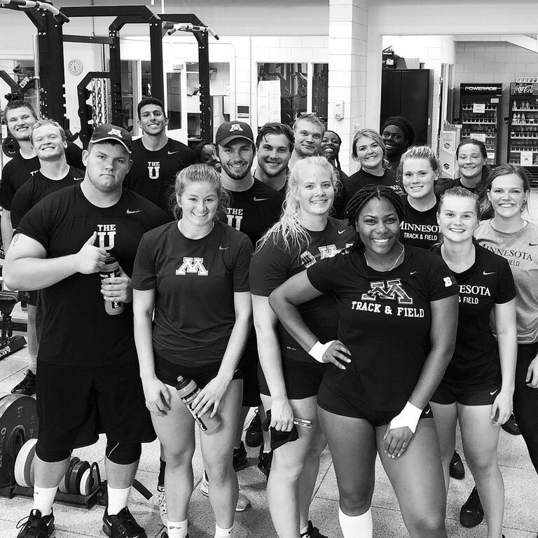 We were not only a couple, but also teammates on the track and field team at the University of Minnesota. Through this, we made incredible friends and cheered each other on in our events.