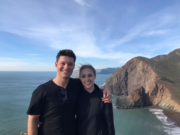 Kassi and Peter met in December 2018 when Anna (one of Kassi’s best friends and bridesmaids) hearted a cute guy (Peter) on the dating app on Kassi’s behalf. Kassi didn’t know it at the time, but her first-ever “app date” would also be her only app date. The two met at a wine bar just outside the Fillmore Theater and shared stories and laughs until closing. After a month of going on dates, Peter could see he found someone special, and he asked Kassi to be his girlfriend. This is their first picture together! :)