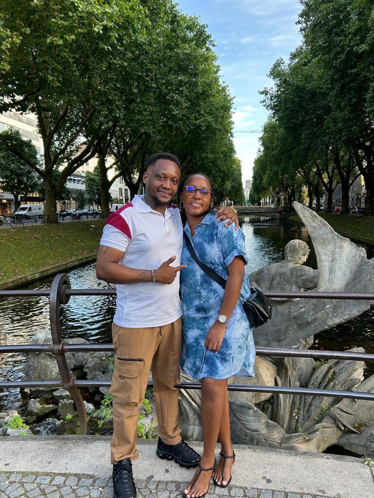 Dusseldorf Germany. Wambui showing Tony her city.