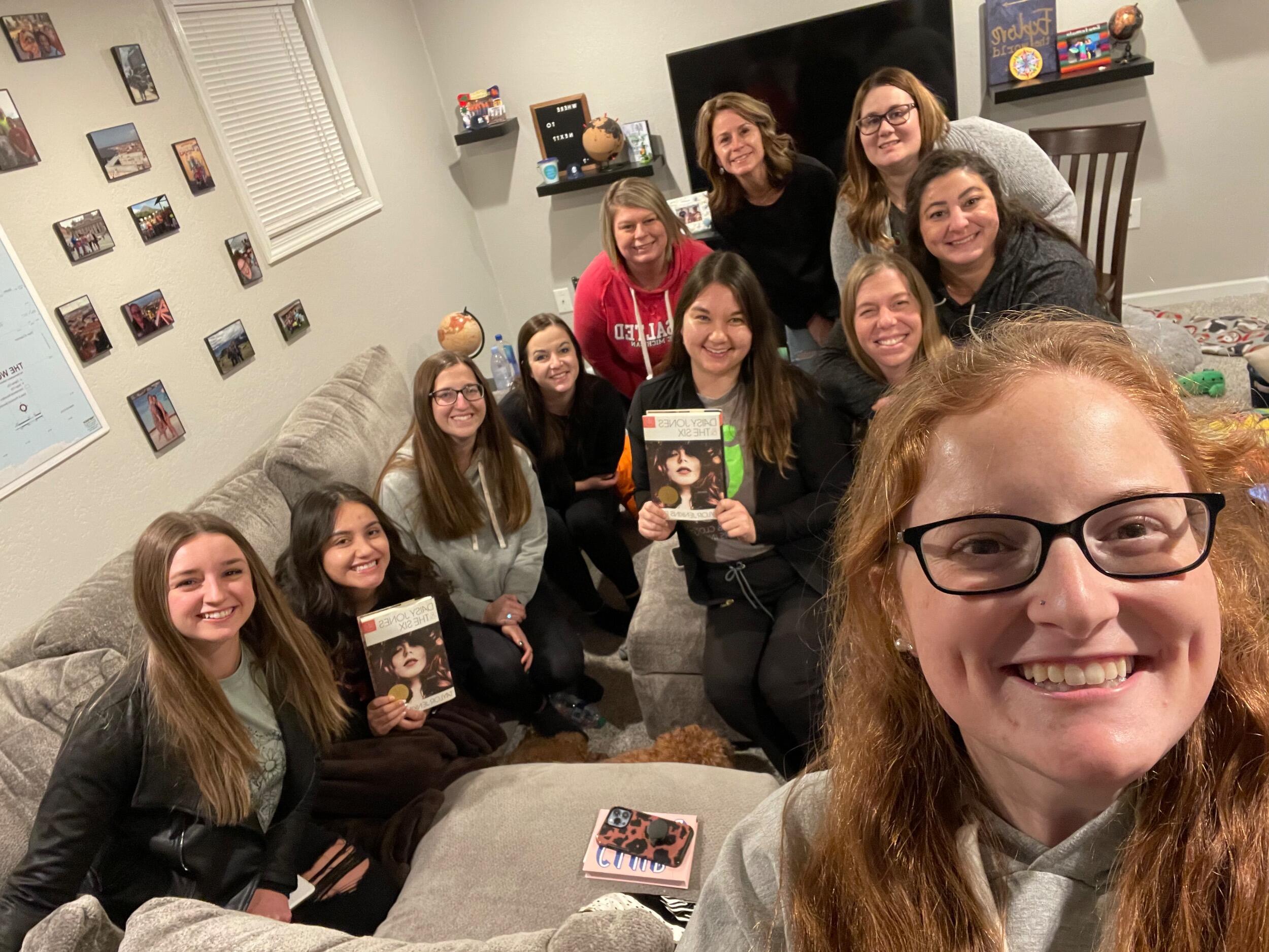 Megan hosted the BCDI (her previous job) Book Club at her house and SJ came over towards the end and was interrogated by the girls. That night they said "I love you" and Megan 100% meant it when she said it back after watching him survive the Book Club girls!