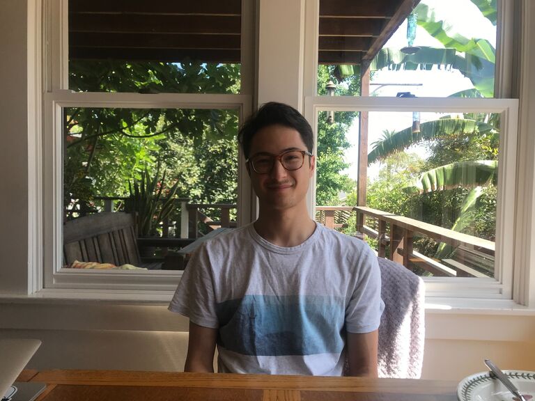 Adam during his first to visit Ella in San Pedro, while they were dating long distance.