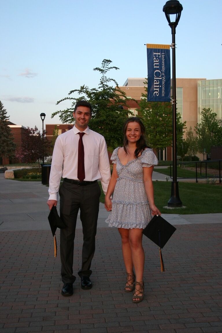 We graduated from the 
University of Wisconsin - Eau Claire together in May of 2021. 
Jonathan graduated with a Bachelor's  degree in Computer Science. 
Maggie graudated with a Bachelor's in Social Work. 