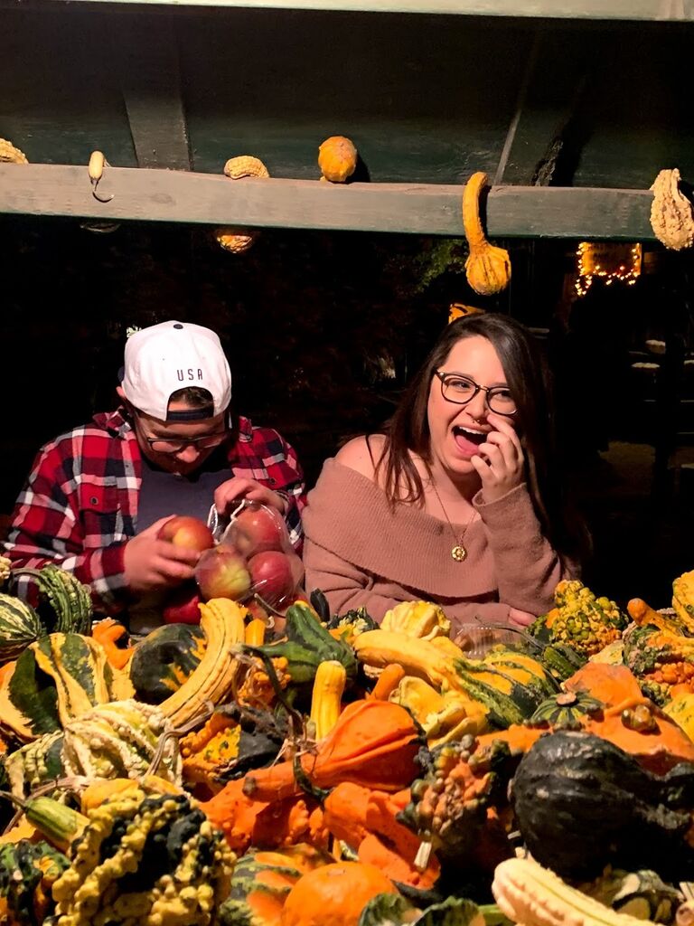 First time we went to Vala's together. Grayson had a big bag of apples that he spilled everywhere while screeching "MY APPLES" 