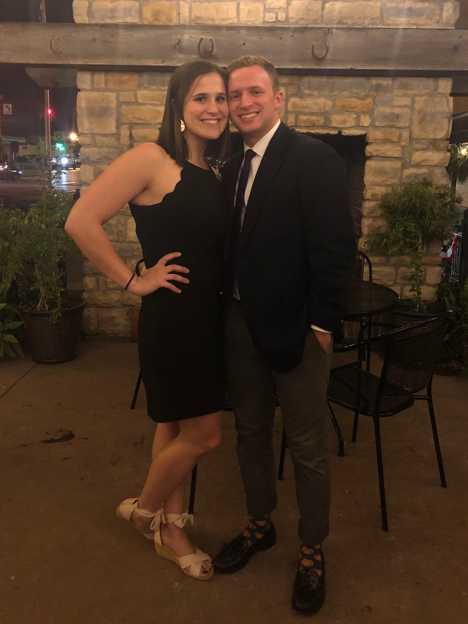 First FIJI Formal! 
We officially started dating after this! Old Dog Alehouse in Delaware, OH. 