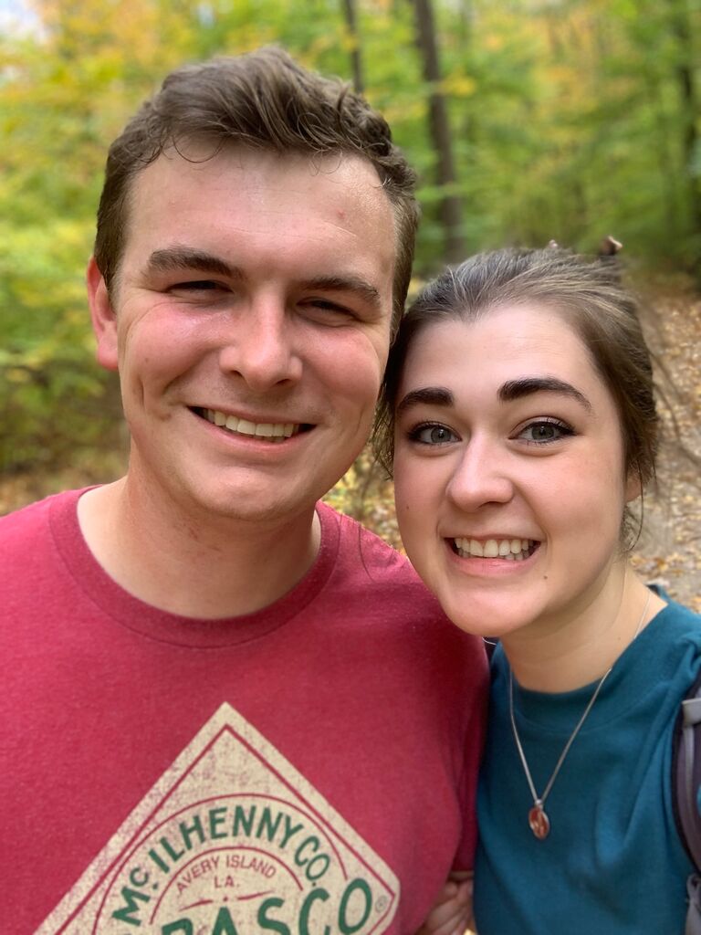 Matthew and Emily having fun hiking at Turkey Run State Park!