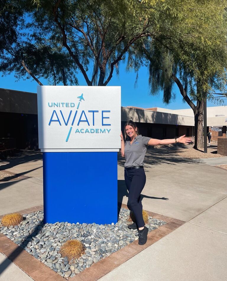 Samantha began her training to become a Commercial Airline Pilot for United Airlines at Aviate in Arizona!