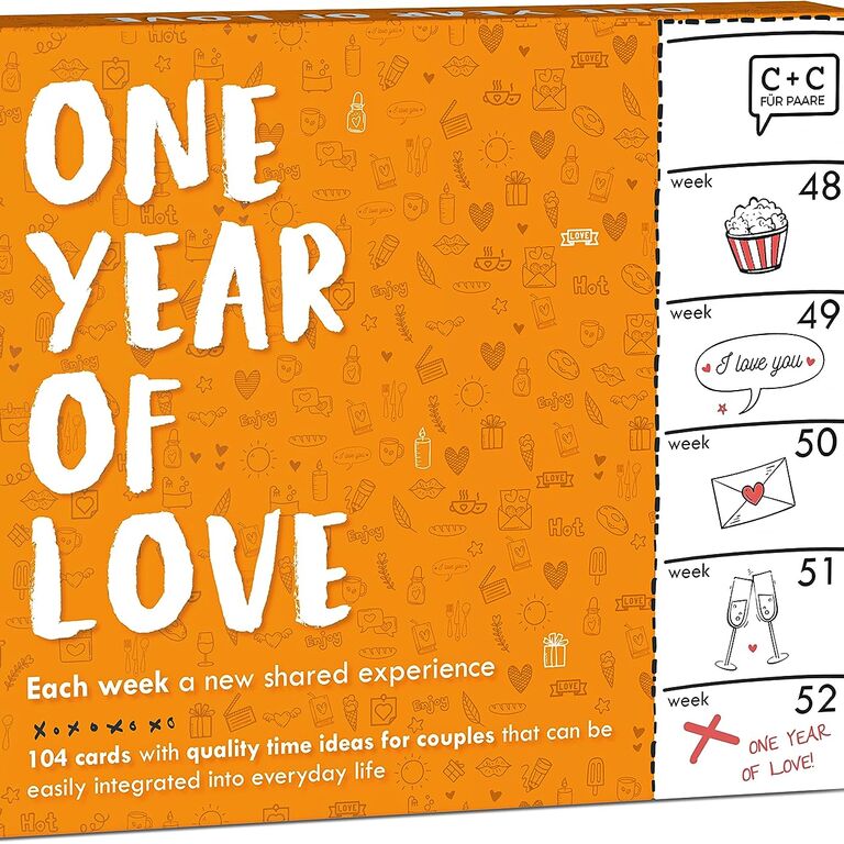 One year of love date ideas cards for gifts couples can do together