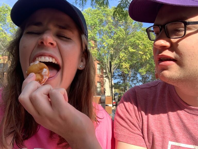 Caleb visiting Mary on her fieldwork in Dubuque, Iowa. Got his very own Loras hat...well, sort of, Mary wore it to homecoming, then gifted it to Caleb. Go Duhawks!