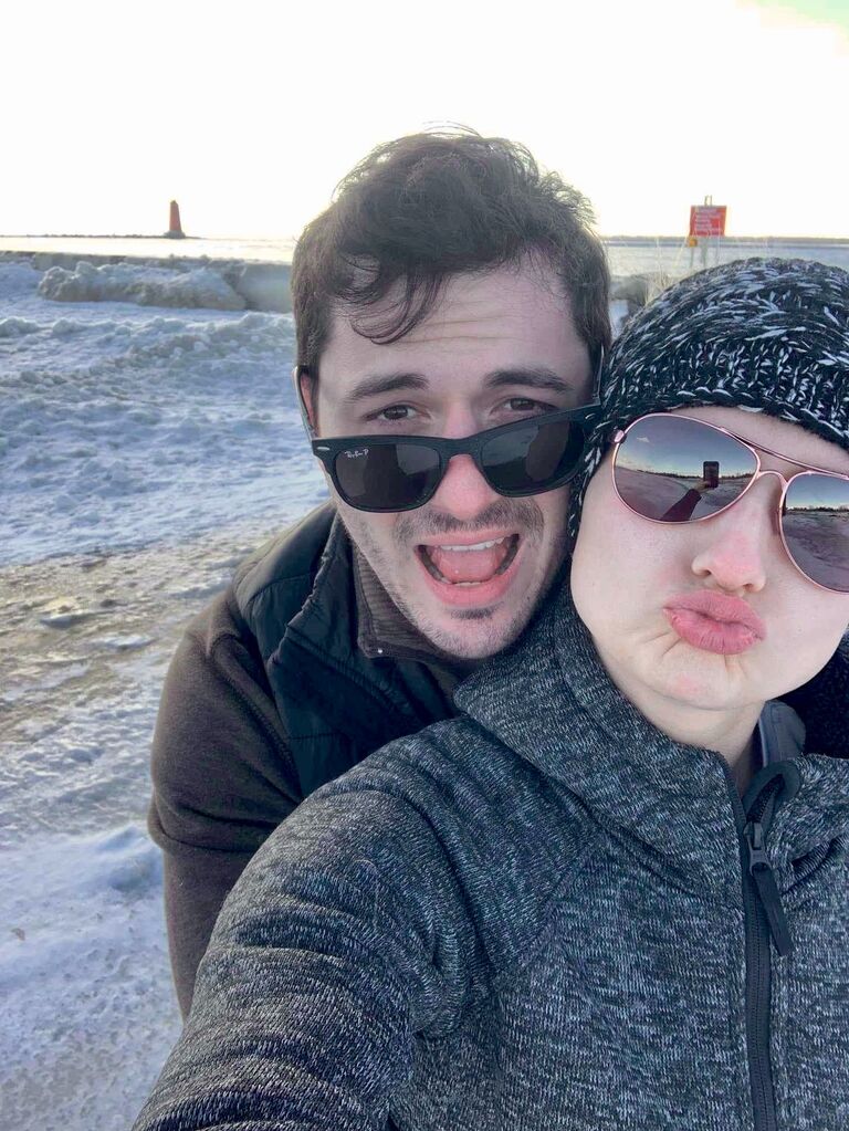 Frozen Lake Michigan.