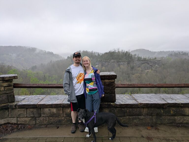 Our little family at the Natural Arch in Kentucky!