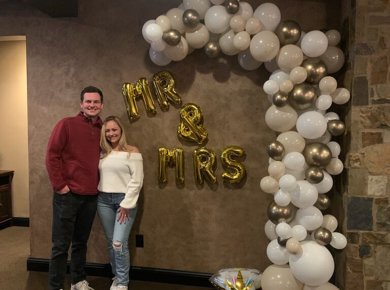 Nick and Delaney at their SURPRISE engagement party!
