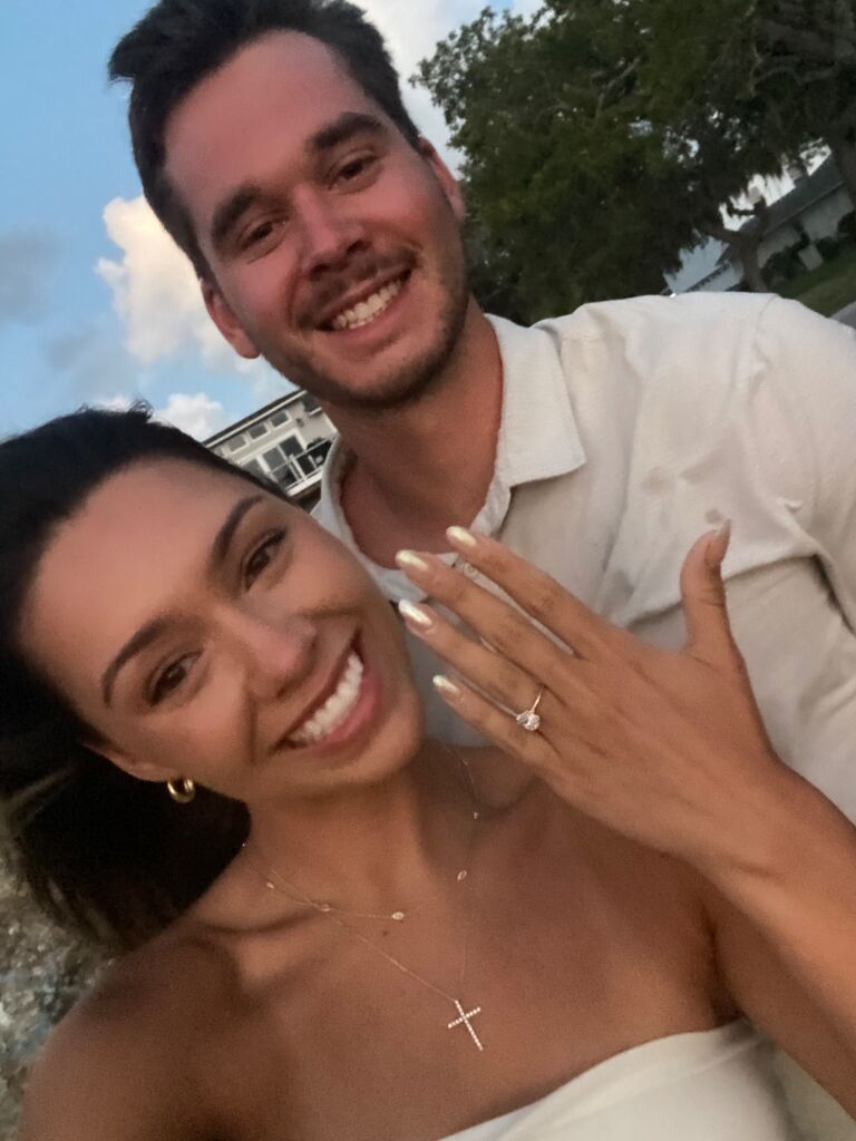 The night Luke proposed by the water after dinner in Florida. #happytears