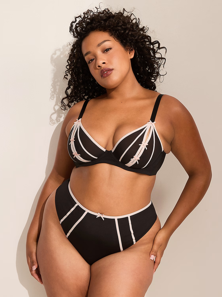 Lane Bryant plunge bra and thong set