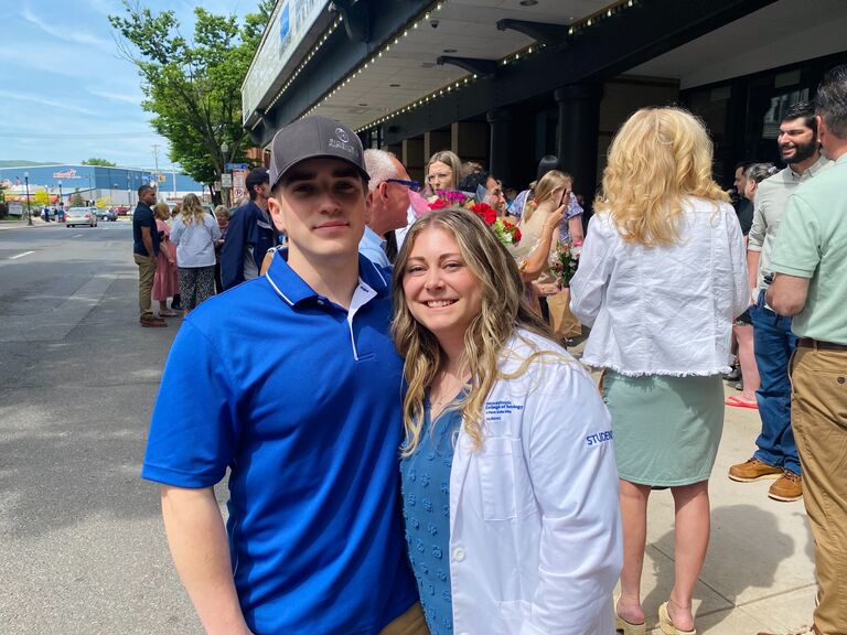 Celebrating Amanda graduating college