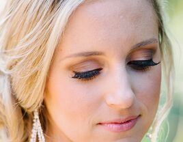 Brown smokey eye wedding makeup for blue eyes