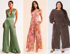 Three jumpsuits for wedding guests