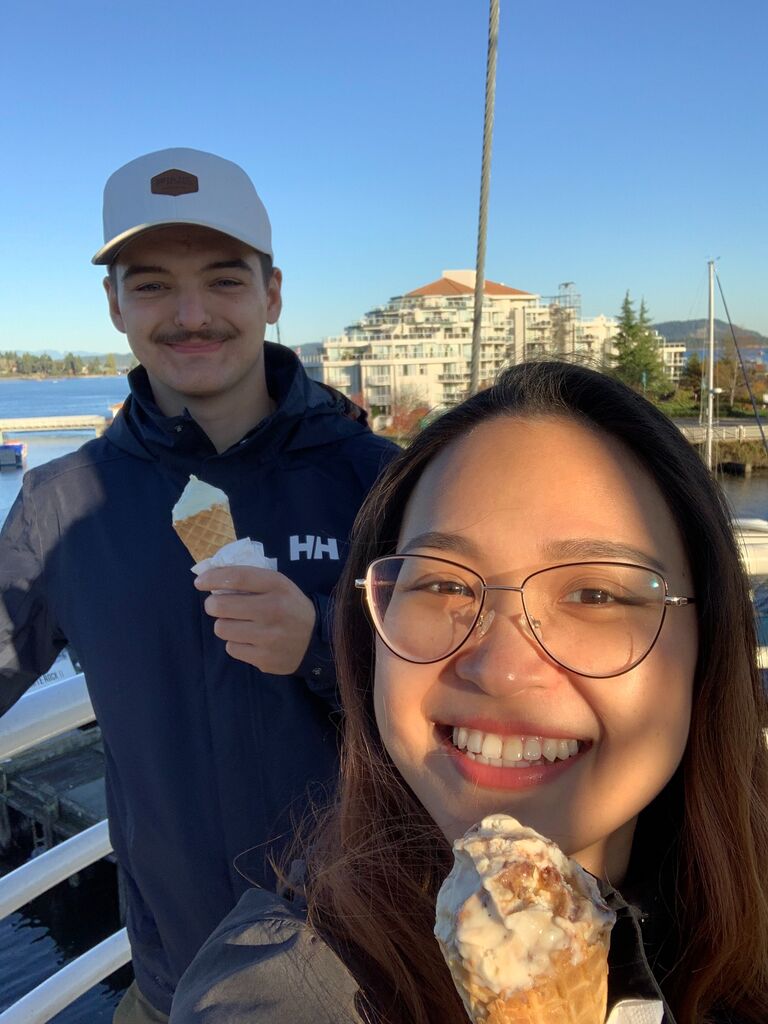 Phoebe enjoys vanilla and chocolate ice cream, while Aiden loves them all!