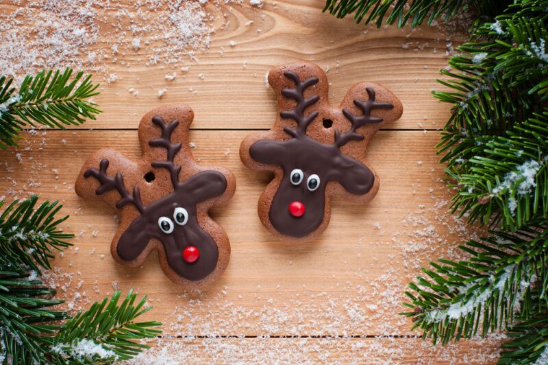 Reindeer cookies Christmas birthday party ideas