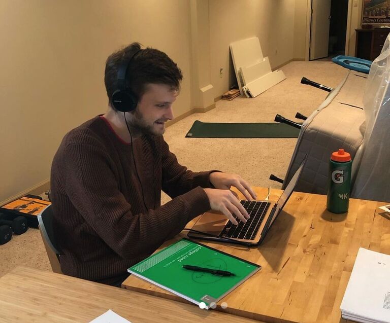 In the summer of 2020, Josh made the decision to attend the University of Michigan's Law School and Alexa made the decision to move with him to Ann Arbor -  some of the best decisions we've ever made! Pictured is Josh's first day of law school, which was certainly unconventional. {Fun Fact: he got cold-called his FIRST DAY and had to talk about whether smoke counts as "particulate matter" for purposes of battery. For the record, it does.}