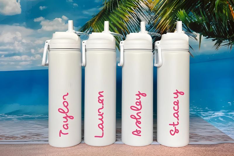 Love Island themed party - islander water bottles