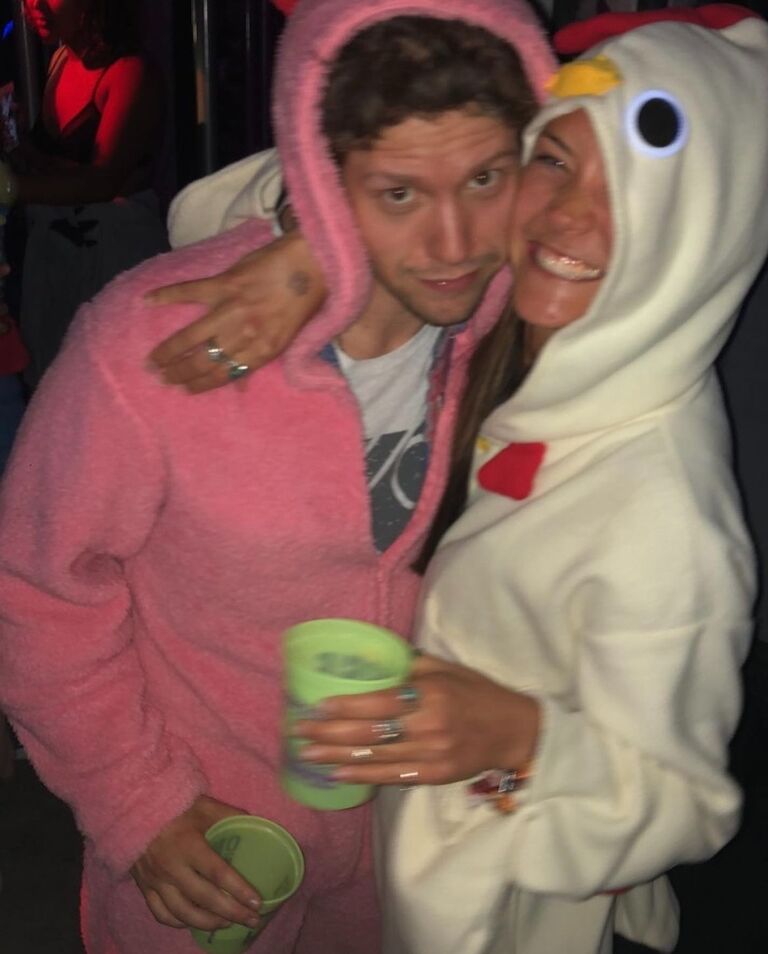Our second date: Onesie Crawl in Reno! (this is also our first picture together)