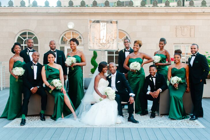  Hunter  Green  Matte Silk Bridesmaid  Dresses 