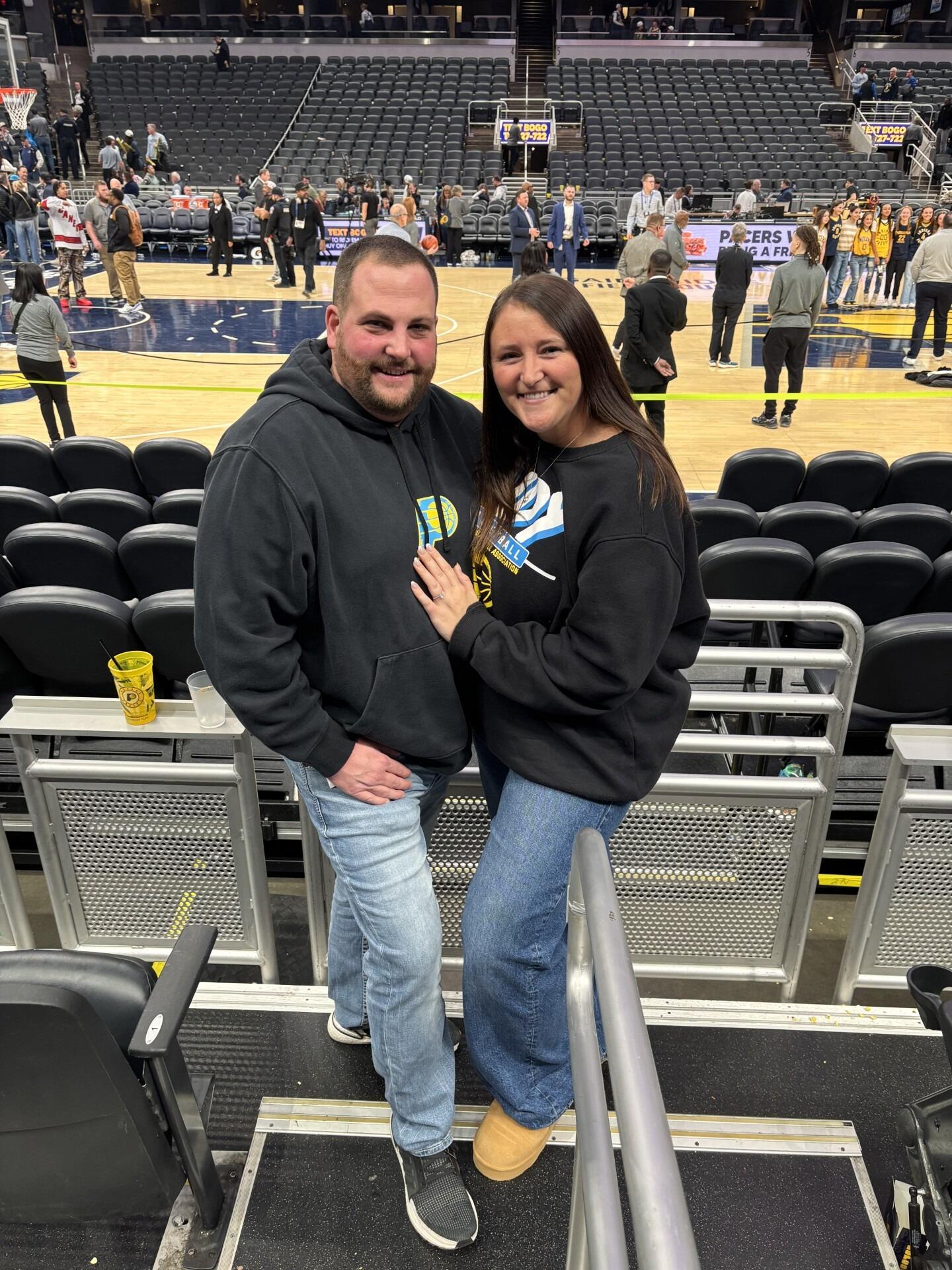 Our second Pacers game - Much better seats this time thanks to Andrew's sister!