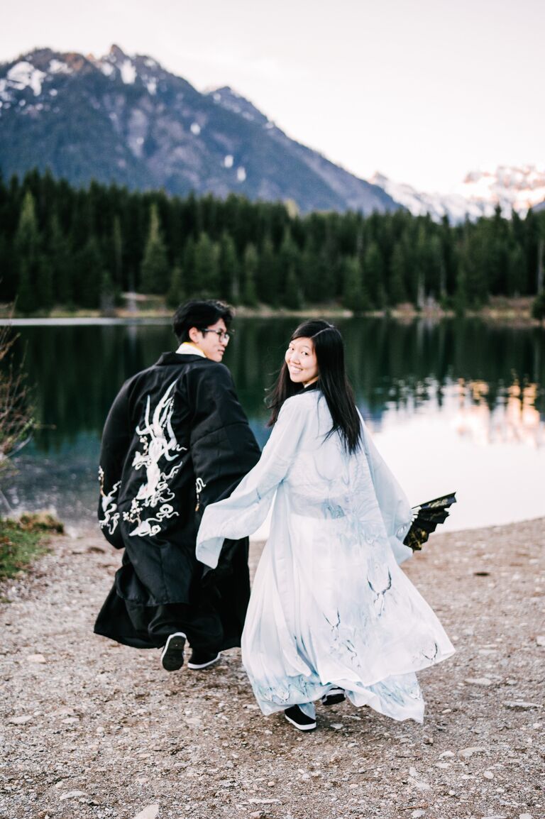 Sophia and Jerry go on an adventure at Gold Creek Pond for their Engagement and Hanfu Photoshoot